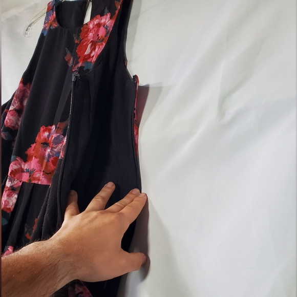 FREE PEOPLE FLORAL BOHO SLEEVELESS A-LINE FLOWY STEETCH COCKTAIL DRESS WOMENS 12 - Picture 2 of 10
